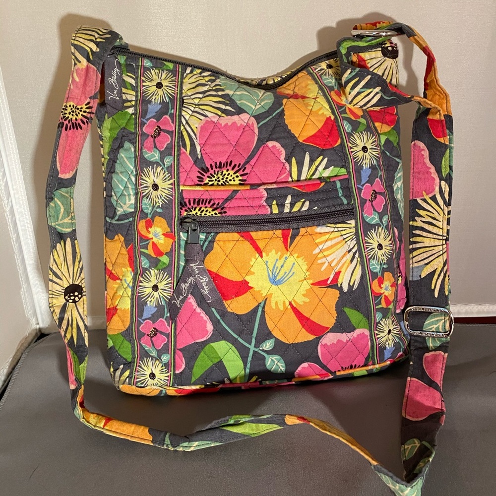 Vera Bradley Cross Bod Bag, Gray + Floral